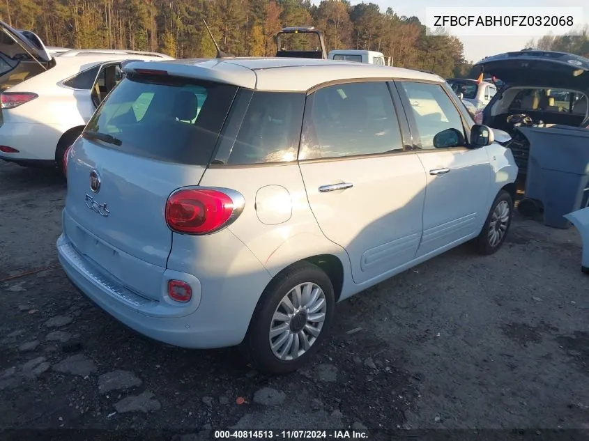 2015 Fiat 500L Easy VIN: ZFBCFABH0FZ032068 Lot: 40814513