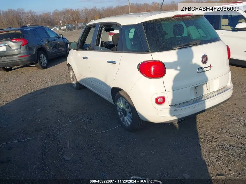 2015 Fiat 500L Easy VIN: ZFBCFABH4FZ036009 Lot: 40922097