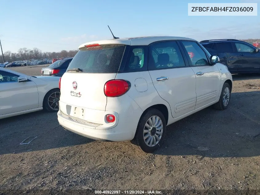 2015 Fiat 500L Easy VIN: ZFBCFABH4FZ036009 Lot: 40922097