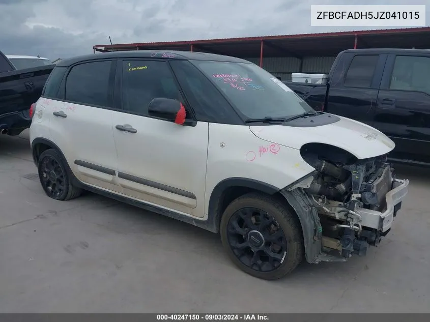 2018 Fiat 500L Trekking VIN: ZFBCFADH5JZ041015 Lot: 40247150