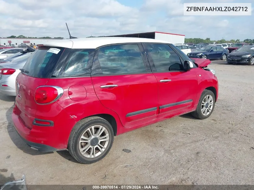 2020 Fiat 500L Pop VIN: ZFBNFAAHXLZ042712 Lot: 39970514