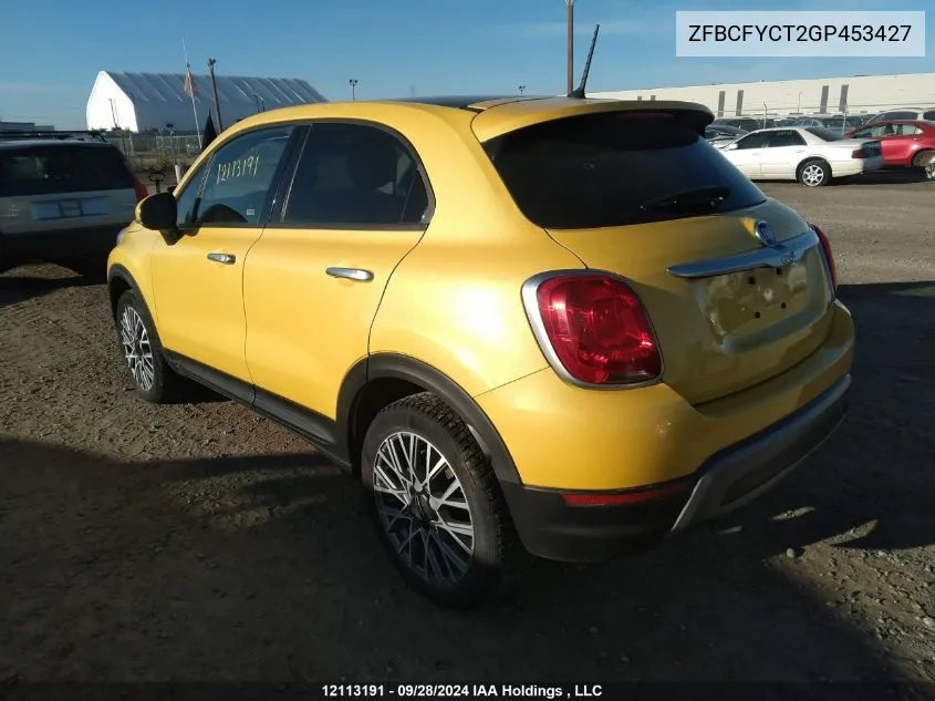 2016 Fiat 500X Trekking VIN: ZFBCFYCT2GP453427 Lot: 12113191