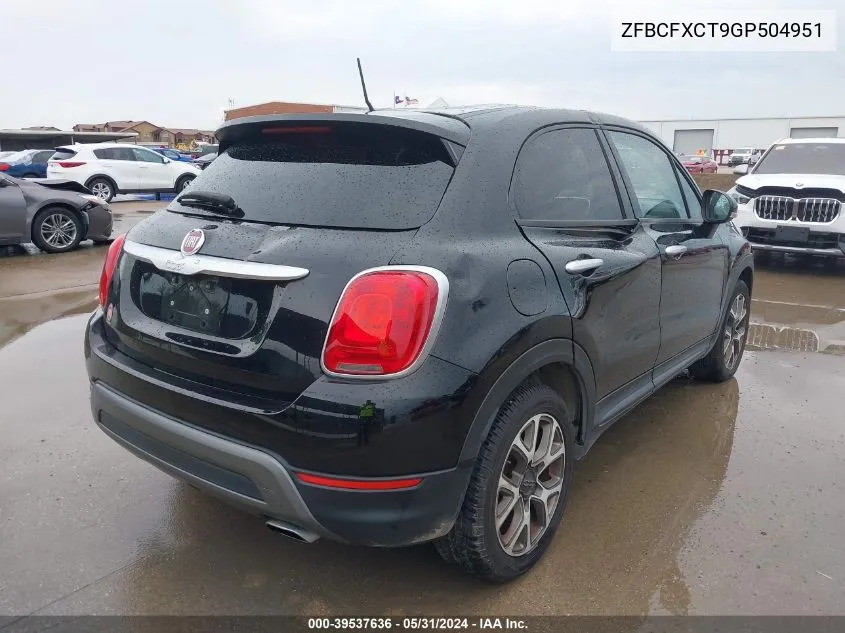 2016 Fiat 500X Trekking VIN: ZFBCFXCT9GP504951 Lot: 39537636