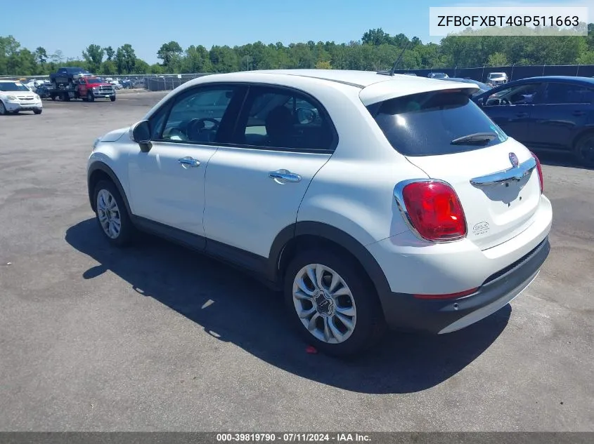 2016 Fiat 500X Easy VIN: ZFBCFXBT4GP511663 Lot: 39819790