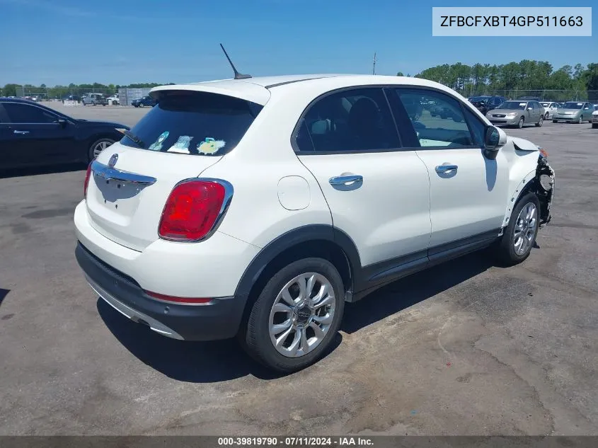 2016 Fiat 500X Easy VIN: ZFBCFXBT4GP511663 Lot: 39819790