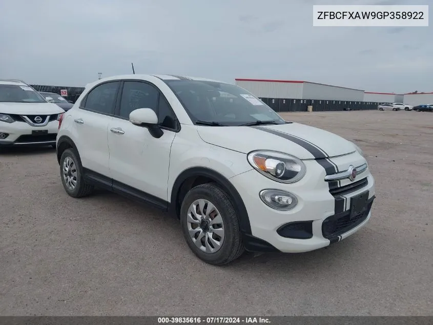 2016 Fiat 500X Pop VIN: ZFBCFXAW9GP358922 Lot: 39835616