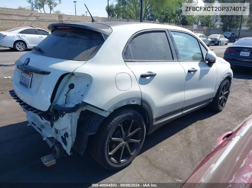 2016 Fiat 500X Trekking VIN: ZFBCFXCT2GP374012 Lot: 40054503