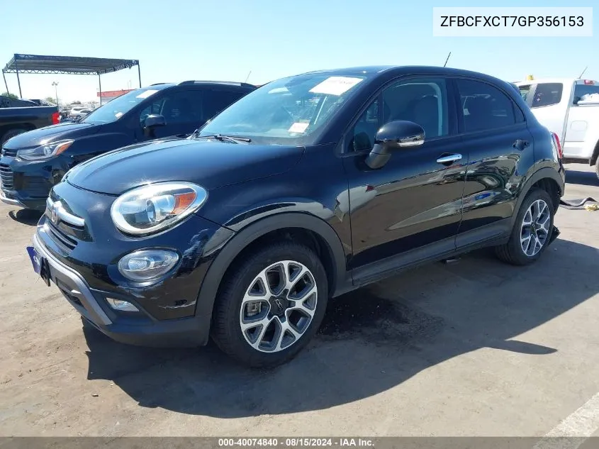 2016 Fiat 500X Trekking VIN: ZFBCFXCT7GP356153 Lot: 40074840