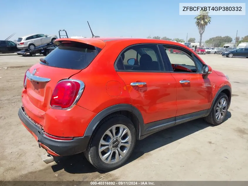 2016 Fiat 500X Easy VIN: ZFBCFXBT4GP380332 Lot: 40316892