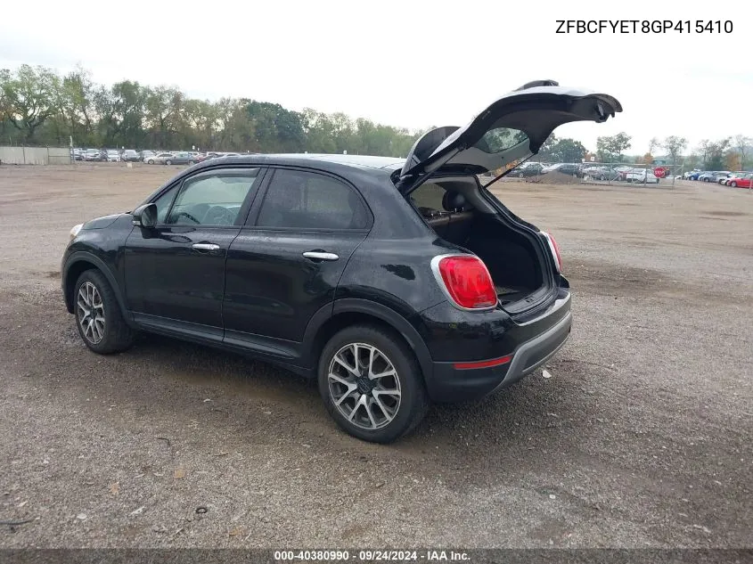 2016 Fiat 500X Trekking Plus A Trekking Plus VIN: ZFBCFYET8GP415410 Lot: 40380990