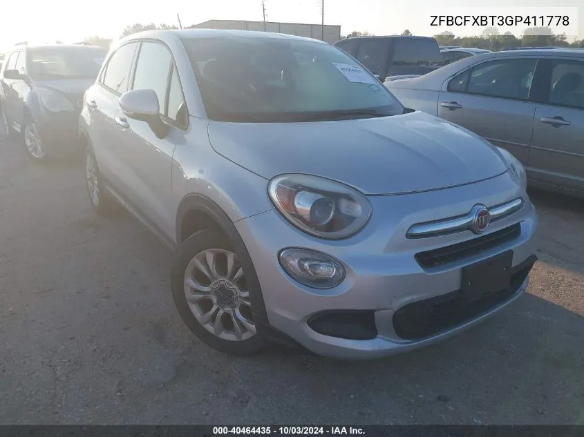 2016 Fiat 500X Easy VIN: ZFBCFXBT3GP411778 Lot: 40464435