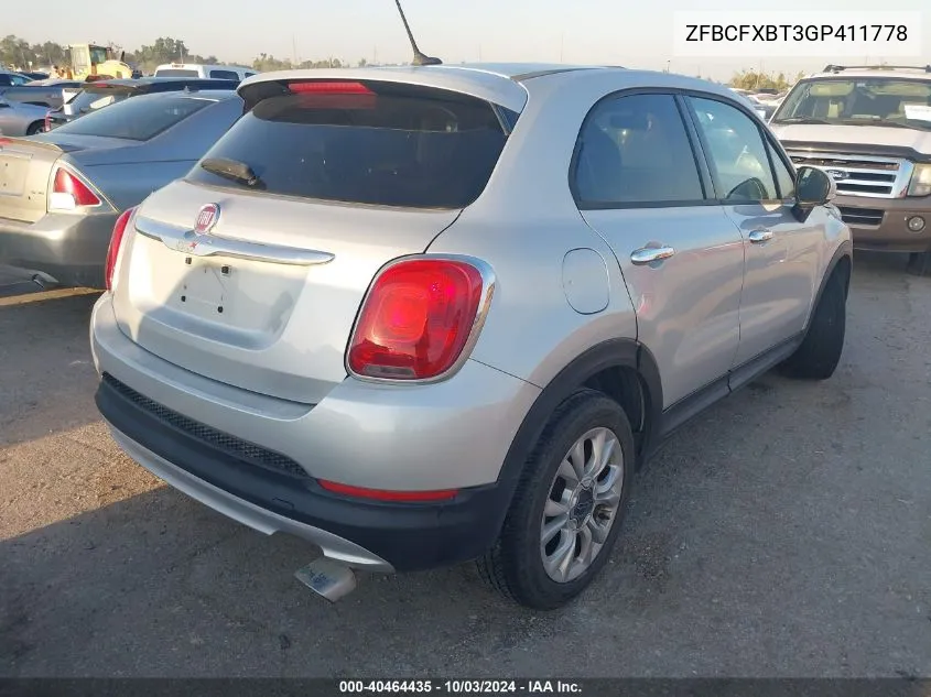 2016 Fiat 500X Easy VIN: ZFBCFXBT3GP411778 Lot: 40464435