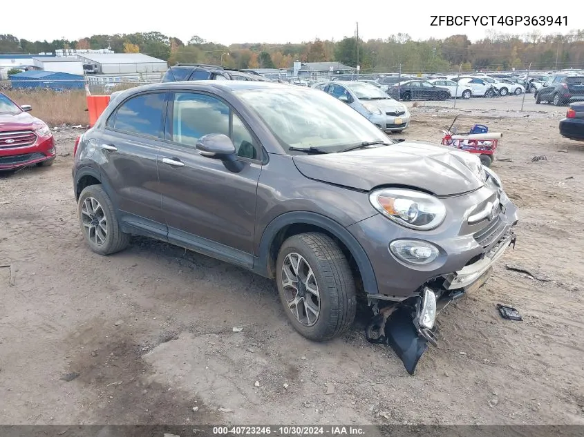 2016 Fiat 500X Trekking VIN: ZFBCFYCT4GP363941 Lot: 40723246