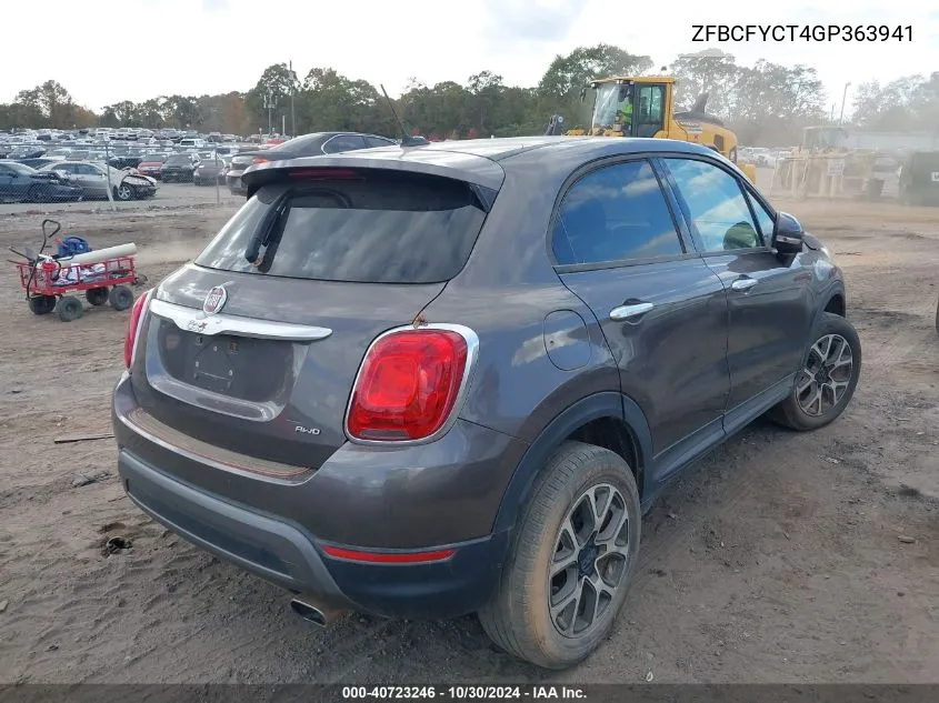 2016 Fiat 500X Trekking VIN: ZFBCFYCT4GP363941 Lot: 40723246