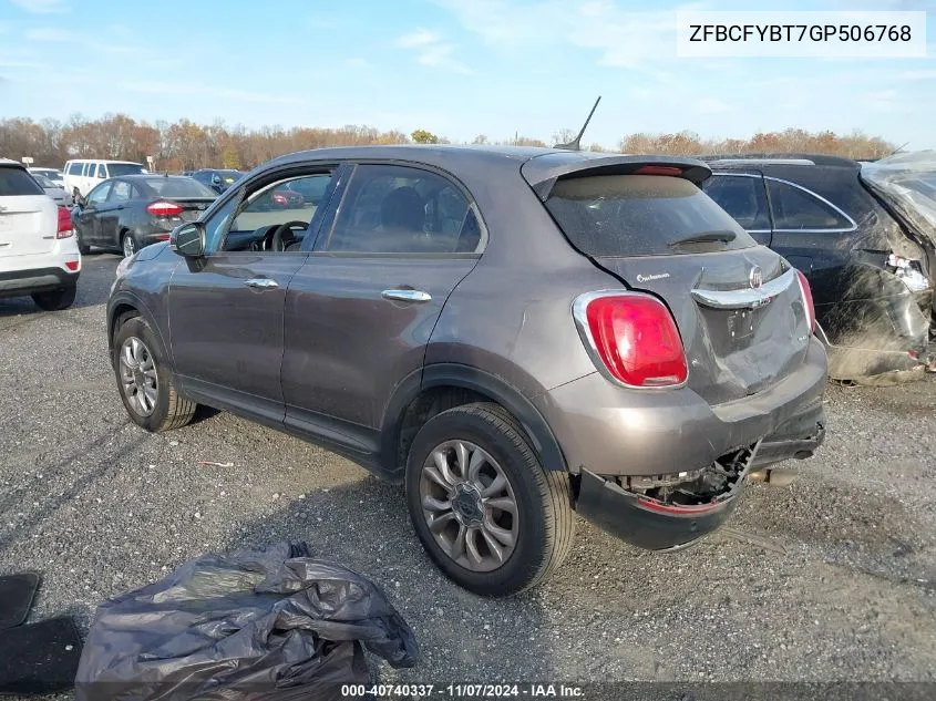 2016 Fiat 500X Easy VIN: ZFBCFYBT7GP506768 Lot: 40740337