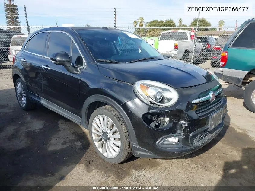 2016 Fiat 500X Lounge VIN: ZFBCFXDT8GP366477 Lot: 40763980