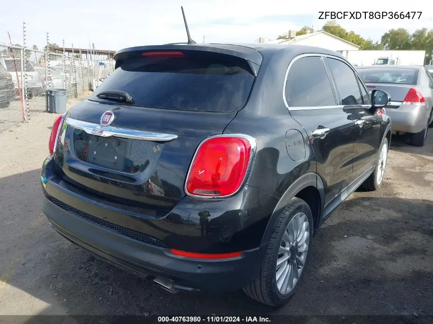 2016 Fiat 500X Lounge VIN: ZFBCFXDT8GP366477 Lot: 40763980