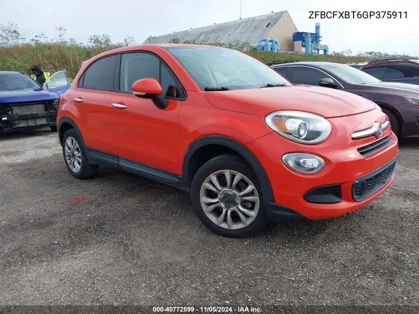 2016 Fiat 500X Easy VIN: ZFBCFXBT6GP375911 Lot: 40772599