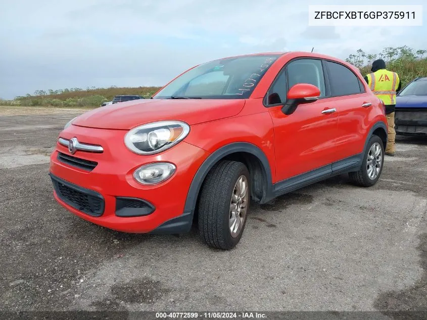 2016 Fiat 500X Easy VIN: ZFBCFXBT6GP375911 Lot: 40772599