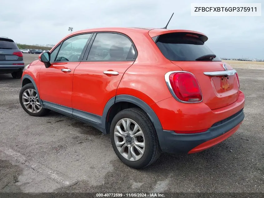 2016 Fiat 500X Easy VIN: ZFBCFXBT6GP375911 Lot: 40772599