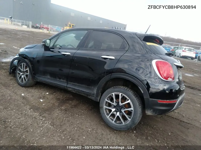 2017 Fiat 500X Trekking VIN: ZFBCFYCB8HP630894 Lot: 11964422