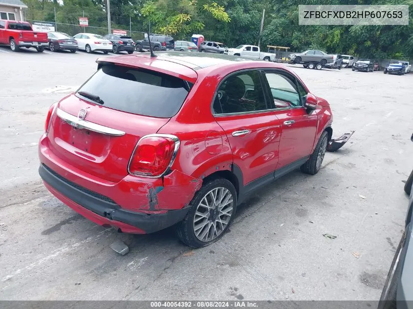 2017 Fiat 500X Lounge Fwd VIN: ZFBCFXDB2HP607653 Lot: 40054392