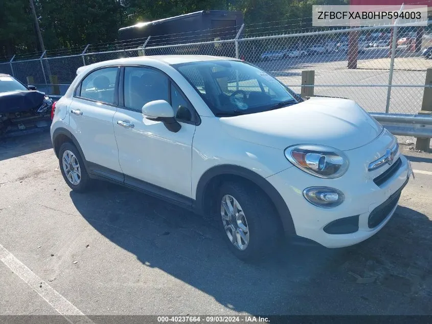 2017 Fiat 500X Pop Fwd VIN: ZFBCFXAB0HP594003 Lot: 40237664