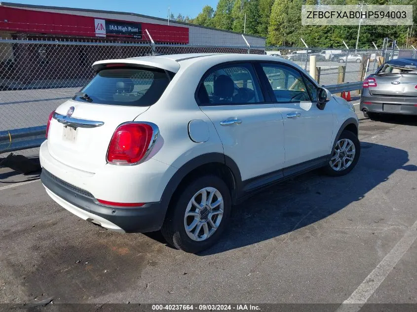 ZFBCFXAB0HP594003 2017 Fiat 500X Pop Fwd