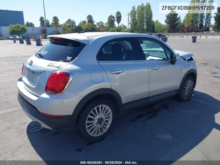 2017 Fiat 500X Lounge Fwd VIN: ZFBCFXDB8HP597209 Lot: 40240263