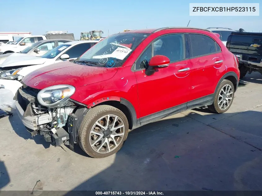 2017 Fiat 500X Trekking Fwd VIN: ZFBCFXCB1HP523115 Lot: 40715743