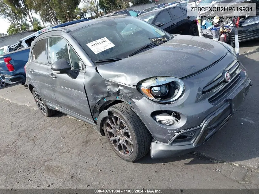 2017 Fiat 500X Trekking VIN: ZFBCFXCB2HP619934 Lot: 40751984