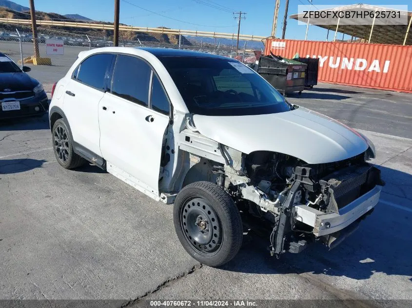 2017 Fiat 500X Urbana Fwd VIN: ZFBCFXCB7HP625731 Lot: 40760672