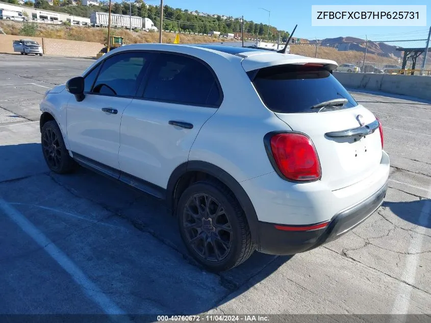 2017 Fiat 500X Urbana Fwd VIN: ZFBCFXCB7HP625731 Lot: 40760672