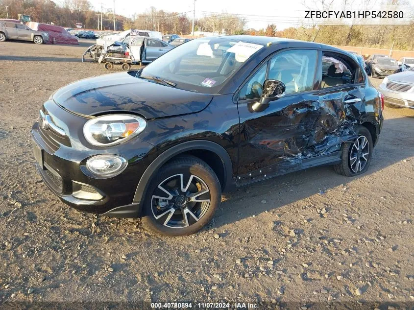 2017 Fiat 500X Pop Awd VIN: ZFBCFYAB1HP542580 Lot: 40780894