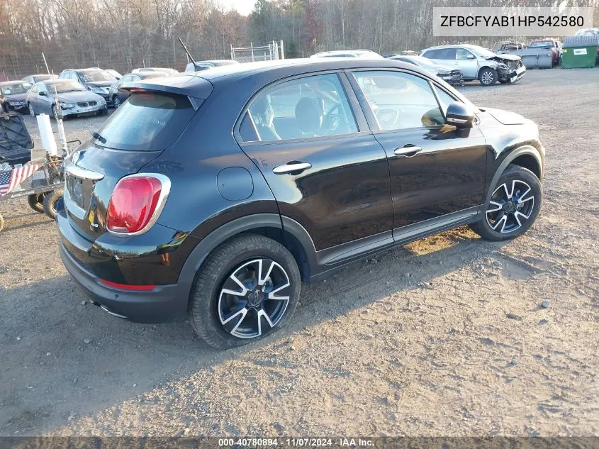 2017 Fiat 500X Pop Awd VIN: ZFBCFYAB1HP542580 Lot: 40780894