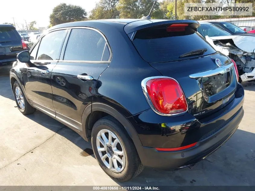 2017 Fiat 500X Pop Fwd VIN: ZFBCFXAH7HP580992 Lot: 40810658