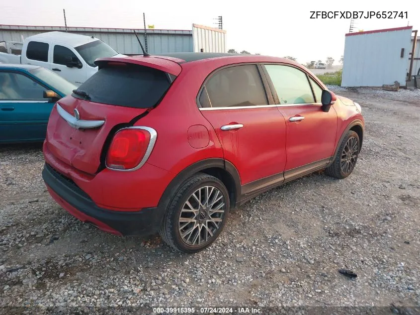 2018 Fiat 500X Lounge Fwd VIN: ZFBCFXDB7JP652741 Lot: 39915395