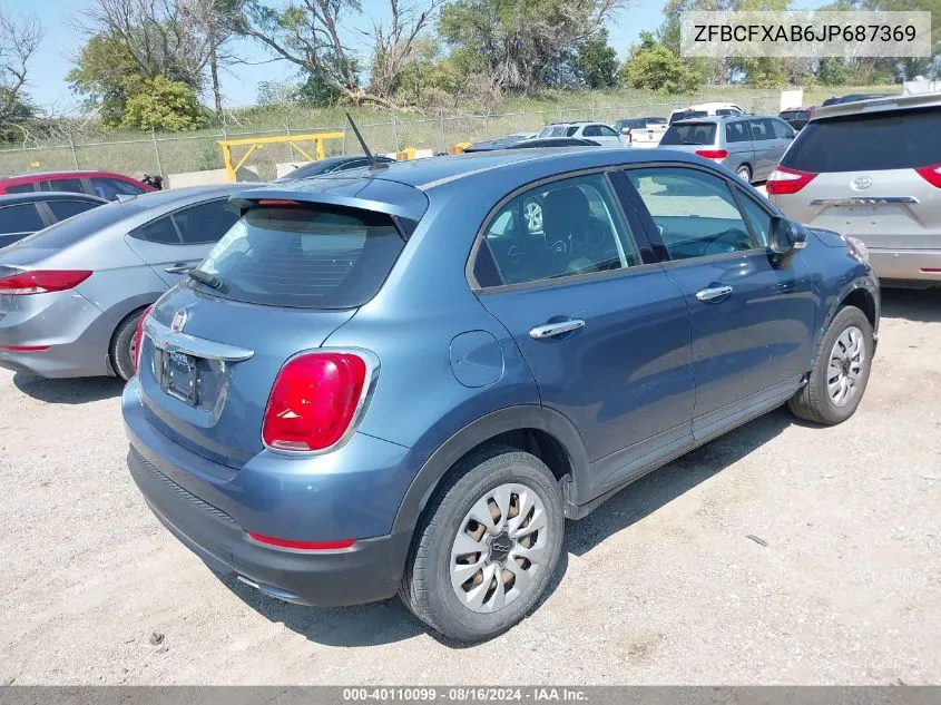 2018 Fiat 500X Pop Fwd VIN: ZFBCFXAB6JP687369 Lot: 40110099