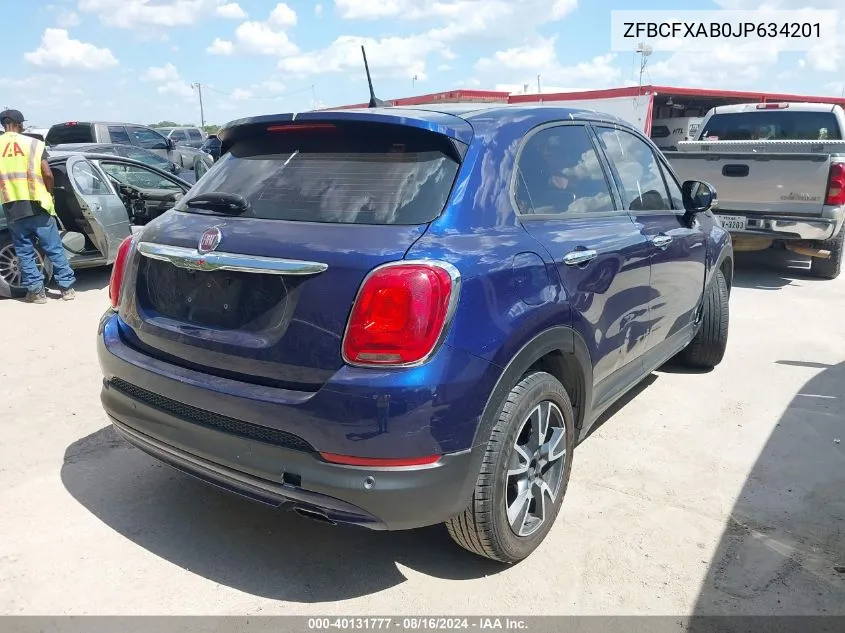 2018 Fiat 500X Pop Fwd VIN: ZFBCFXAB0JP634201 Lot: 40131777