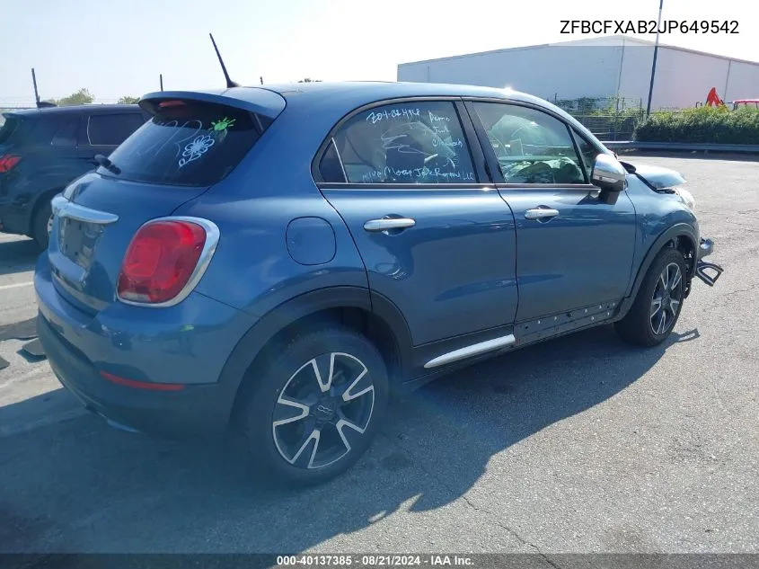 ZFBCFXAB2JP649542 2018 Fiat 500X Blue Sky Edition Fwd