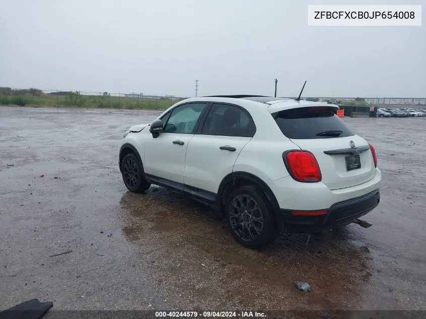 2018 Fiat 500X Urbana Edition VIN: ZFBCFXCB0JP654008 Lot: 40244579