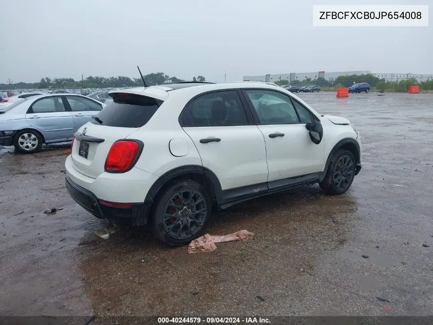 2018 Fiat 500X Urbana Edition VIN: ZFBCFXCB0JP654008 Lot: 40244579