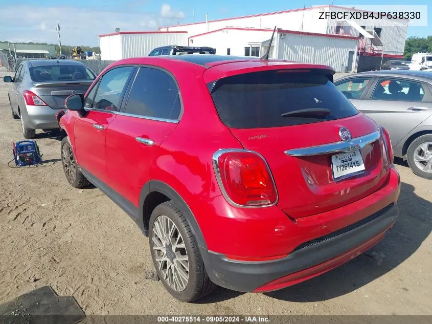 2018 Fiat 500X Lounge VIN: ZFBCFXDB4JP638330 Lot: 40275514