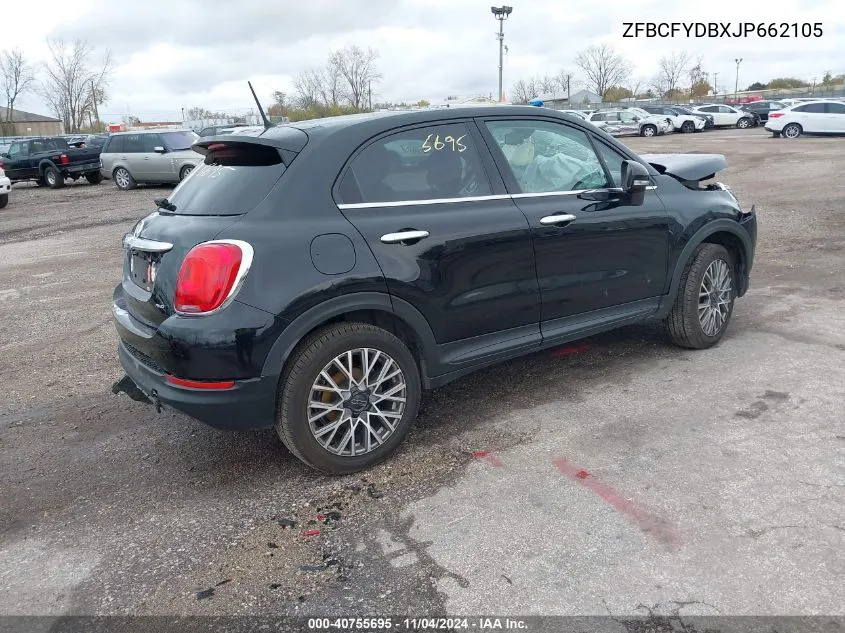 2018 Fiat 500X Lounge Awd VIN: ZFBCFYDBXJP662105 Lot: 40755695