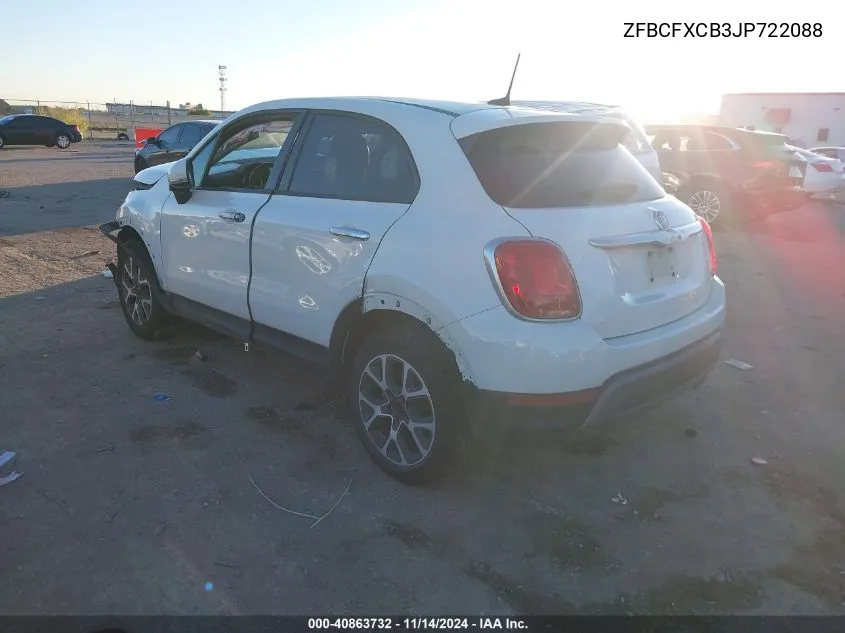 2018 Fiat 500X Trekking Fwd VIN: ZFBCFXCB3JP722088 Lot: 40863732