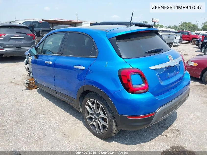 2021 Fiat 500X Trekking Awd VIN: ZFBNF3B14MP947537 Lot: 40076015