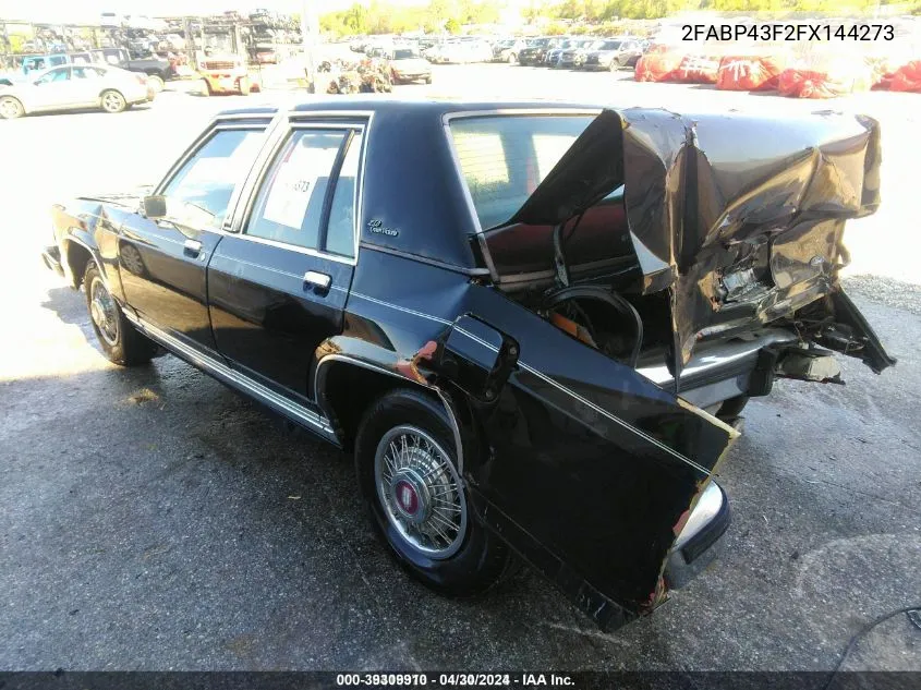 1985 Ford Ltd Crown Victoria VIN: 2FABP43F2FX144273 Lot: 39309910