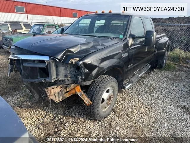 2000 Ford F350 Sd Crew Cab VIN: 1FTWW33F0YEA24730 Lot: 20175807