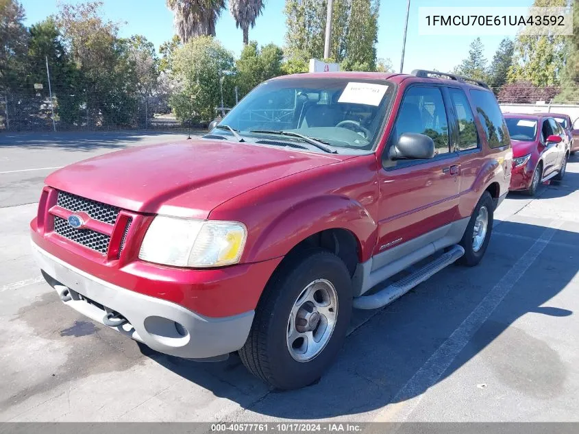 2001 Ford Explorer Sport VIN: 1FMCU70E61UA43592 Lot: 40577761