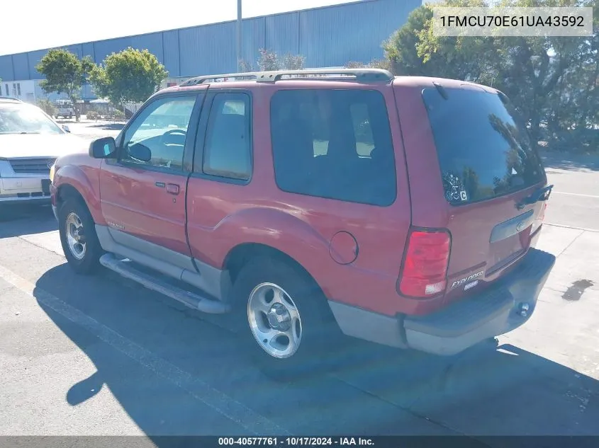 2001 Ford Explorer Sport VIN: 1FMCU70E61UA43592 Lot: 40577761